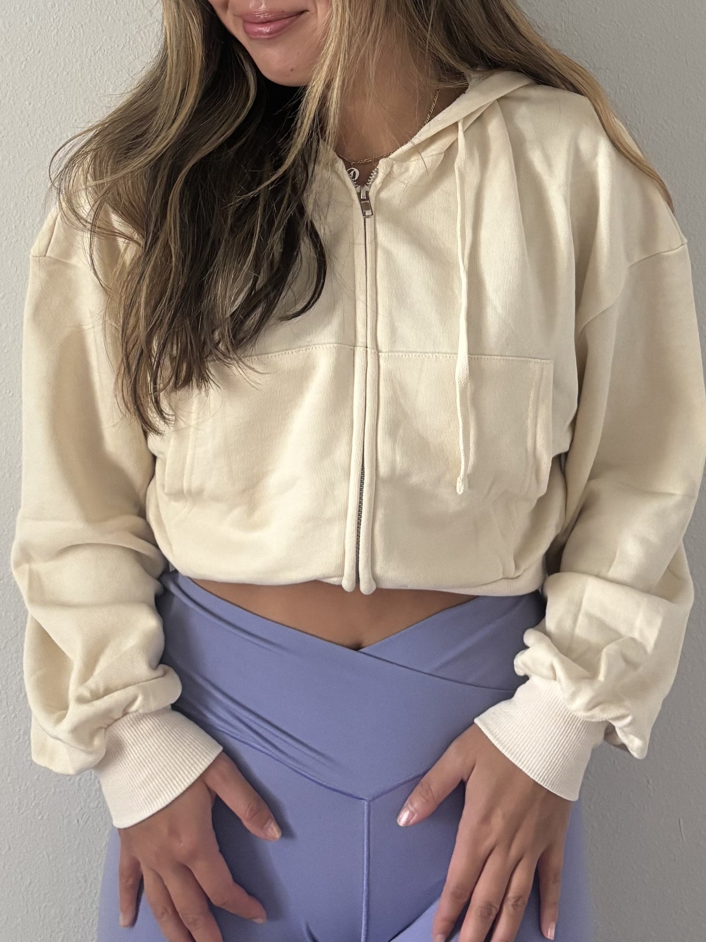 Buttercream Cropped Hoodie