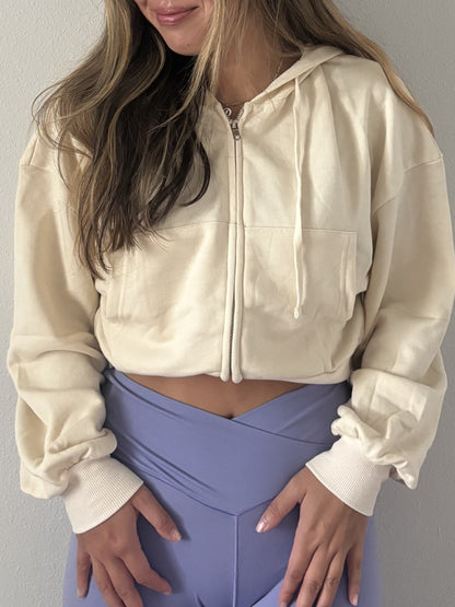 Buttercream Cropped Hoodie