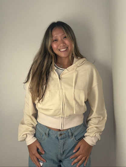 Buttercream Cropped Hoodie