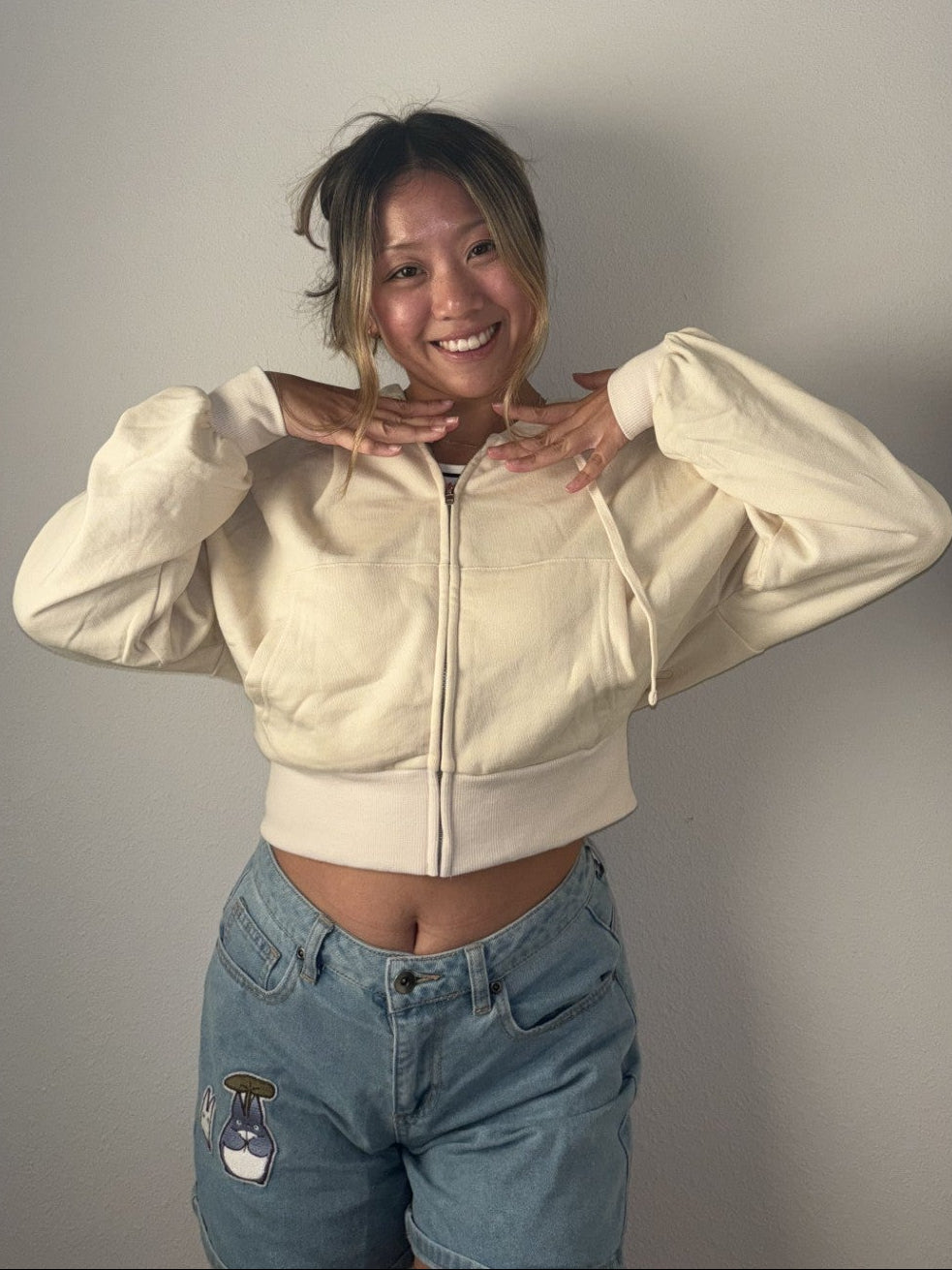 Buttercream Cropped Hoodie