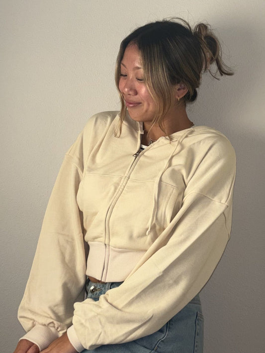 Buttercream Cropped Hoodie